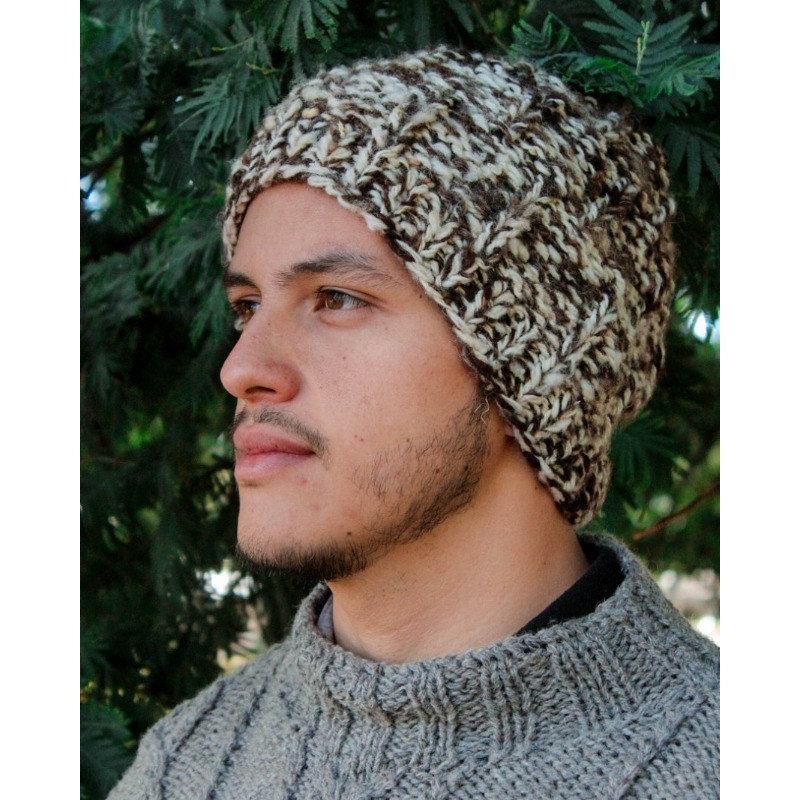 Gorro holgado mostaza para mujer, gorros tejidos a mano de